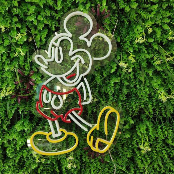 Mickey Mause Neon Led Tabela Dekoratif Aydınlatma 63x40 cm